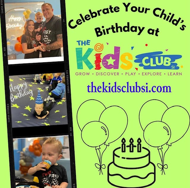 Celebrate your childs birthday poster from Kids club
